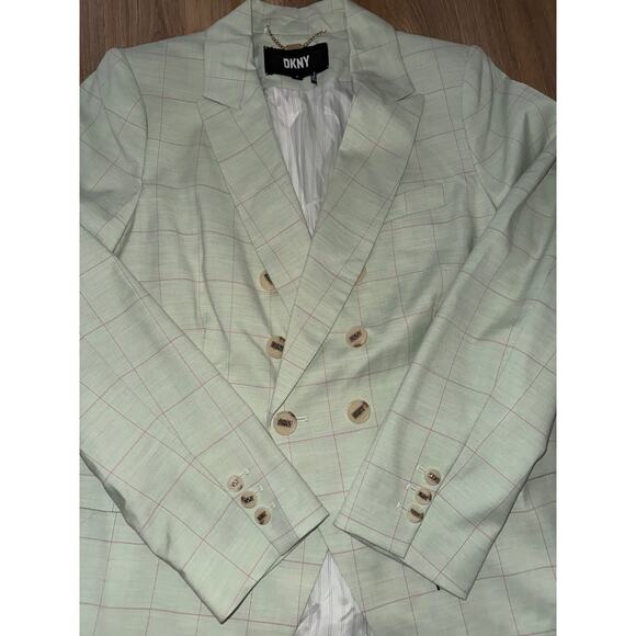 DKNY Women’s double breasted blazer in mint green - size 14 - Picture 7 of 11